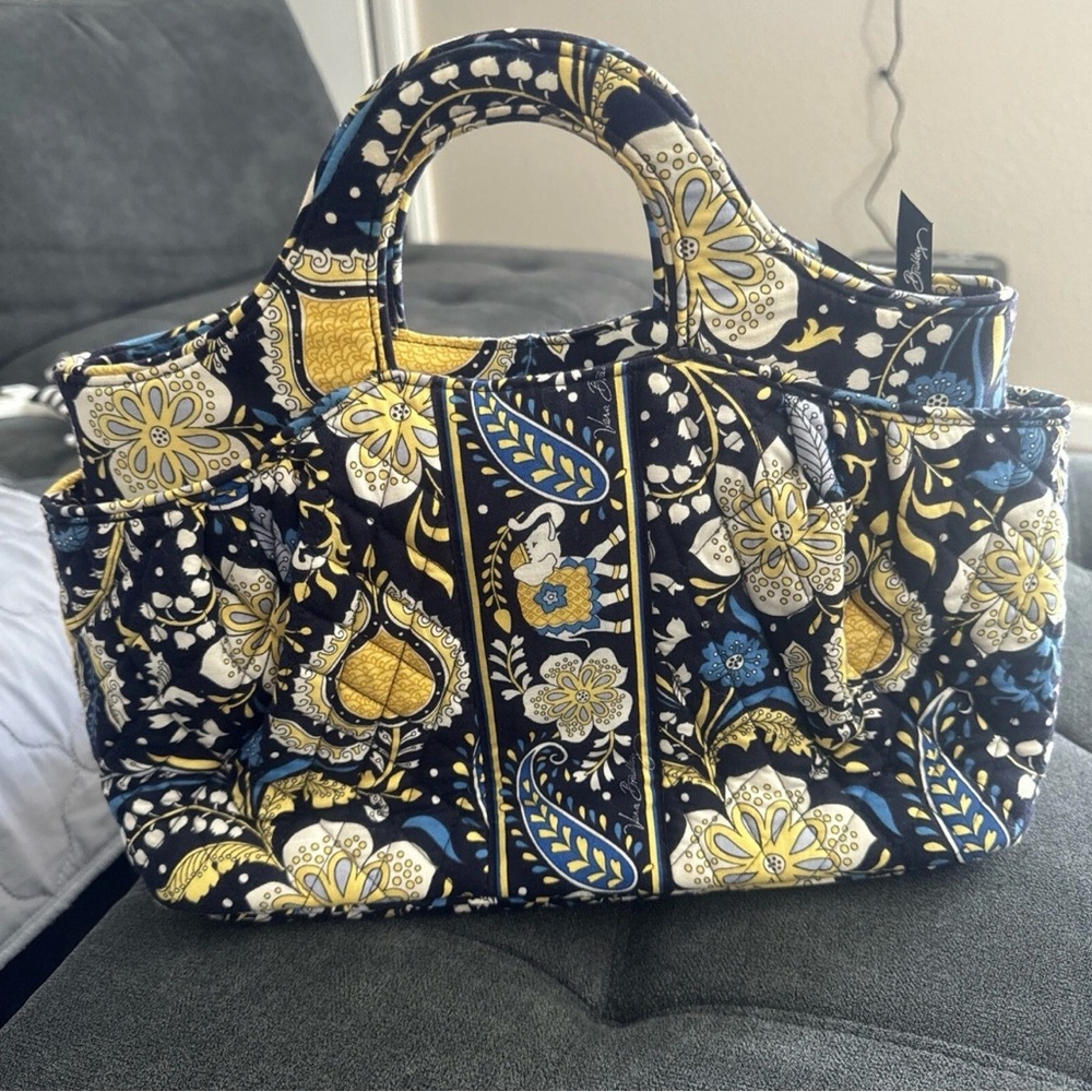 Vera Bradley Elephant Blue and yellow Floral Tote